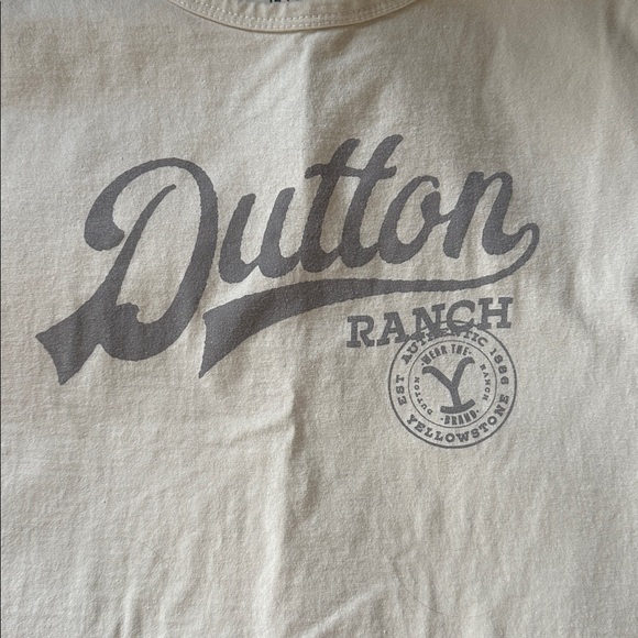 Yellowstone Hybrid Apparel Dutton Ranch Cream Tee Shirt - Picture 2 of 4